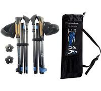 York Nordic Ultralight Shorter Length Traveler Trek Folding Walking Poles - 8 oz each - w/Carrying Bag & Rubber Feet, 5ft 4in and under