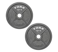 York Olympic Hammertone Cast Iron Weight Plates 2 x 10kg