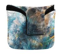 York Shire Dog Cute Water 3d Mallet Putter Head Cover Magnetic Putter Headcover for Men and Women PU Leather