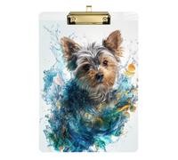 York Shire Dog Cute Water 3D Speech Therapy clipboard Standard Hole for Nursing Student Trade Quest Size 9 x 12