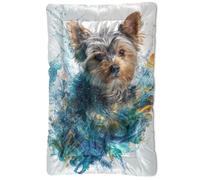 York Shire Dog Cute Water 3D Washable Dog Beds Crate Pad Soft Comfortable Anti-Slip Bottom Pet Mat for Medium/Large Dogs 36" x 24"