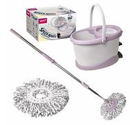 York Speed Max Mop | Rotating Flat Mop | Pedal Bucket | Floor Mop | Window Wiper | Mop | Mop | Cleaning Tiles and Laminate | Handle: 125 cm | Bucket: 49 x 30 x 32.5 cm