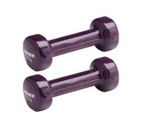 York Vinyl Dipped Dumbbells - 2 X 1Kg In Stylish Purple For Effective Workouts