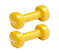 York Vinyl Dipped Dumbbells - 2 X 2Kg Pair In Vibrant Yellow For Comfortable Workouts