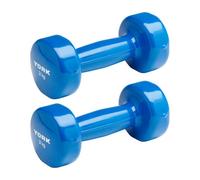 York Vinyl Dipped Dumbbells - 2 X 3Kg Pair In Calming Blue For Comfortable Weightlifting