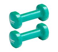 York Vinyl Dipped Dumbbells - Pair Of 1.5Kg Green Weights For Gentle Resistance Training