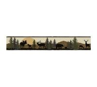 York Wallcoverings Lale Forest Lodge Scenic Silhouette Border, Browns