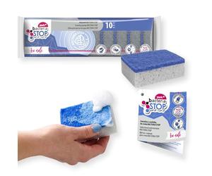 York Washing Up Sponge Set of 10 Scourers with Antibacterial Properties Hygienic with Zinc Macromolecules Dish Sponge Kitchen Sponge Cleaning Sponge Kitchen 9 x 6 x 3 cm Pack of 10