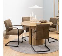 york wooden dining table with 4 alpine light brown chairs in oak