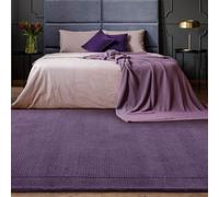 York Wool Rug for Living Room Dining Bedroom Hand Made Modern Bordered Quality Soft Plain Rug Purple X-Large 200x290 cm (6'7"x9'6")