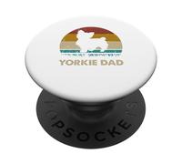 Yorkie Dad Men Yorkshire Terrier Dog Lovers Gift Dad Vintage PopSockets Adhesive PopGrip