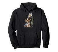 Yorkie Dog Daisy Flowers and Heart Memorial Design Pullover Hoodie