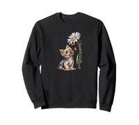 Yorkie Dog Daisy Flowers and Heart Memorial Design Sweatshirt