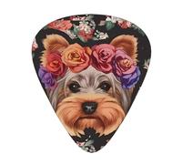 Yorkie Dog Floral Guitar Plectrums 12 Pieces For Ukulele Bass Instrument Accessories