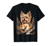 Yorkie Dog Howling at Full Moon Forest Night T-Shirt