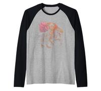 Yorkie Dog Riding Raptor Dinosaur Wings Tiara Glasses Raglan Baseball Tee