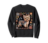 Yorkie Dog Yorkie Things Floral Flowers Yorkie Stuff Yorkie Sweatshirt