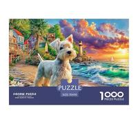 Yorkie Dreams 1000Pc Jigsaw Puzzle for Senior Citizens Recycled Dog Sea Cardboard Challenging & Brainteasing Classic Educational Games 70x50cm/1000pcs
