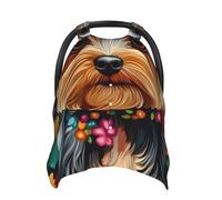 Yorkie Floral Baby Car Seat Cover Soft Baby Nursing Cover Infant Carseat Stroller Cover for Girls and Boys