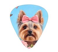 Yorkie Floral Flowers Guitar Picks Gift Set - 12 Smooth Durable Plectrums For Acoustic, Electric & Bass Guitar, Perfect Present For Guitar Lovers & Musicians