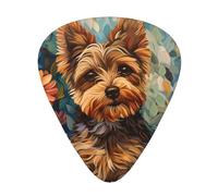 Yorkie Floral - Guitar Picks-12 Pack Includes Thin, Medium & Heavy Gauges, Best Gift for Guitar Lovers