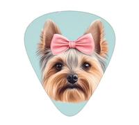 Yorkie Floral Pink Bow Guitar Picks Gift Set - Smooth Durable Plectrums For Acoustic, Electric & Bass Guitar, Perfect Present For Guitar Lovers & Musicians