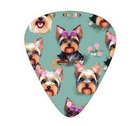 Yorkie Floral Print 12 Pieces Guitar Picks For Guitars And Ukulele, Unique Guitar Present