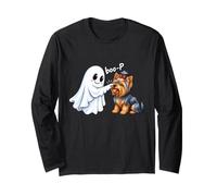 Yorkie Halloween Ghost Boo-p Nose Boop Yorkshire Terrier Dog Long Sleeve T-Shirt