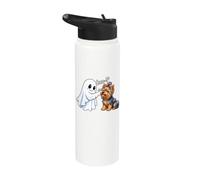 Yorkie Halloween Ghost Boo-p Nose Boop Yorkshire Terrier Dog Stainless Steel Insulated Water Bottle