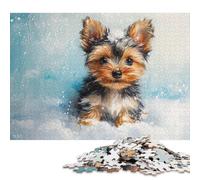 Yorkie Puppy in Snow Painting Puzzle for Adults And Teenagers 1000 Pieces Puzzle for Adults For Family Fun & Game Night 1000pcs (75x50cm)