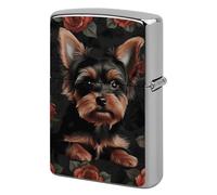 Yorkie Puppy Metal Lighter Case Cover, Personalized Graffiti Lighter Sleeve, Waterproof Double-Sided Protector for Women Men Gifts
