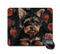 Yorkie Puppy Mouse Pad Square Laptop Mouse Mat Cute Computer Mousepad Keyboard Pad Non-Slip Desk Pads for Gaming Office Work Home 25 * 30cm