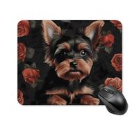 Yorkie Puppy Mouse Pad Square Laptop Mouse Mat Cute Computer Mousepad Keyboard Pad Non-Slip Desk Pads for Gaming Office Work Home 20 * 25cm