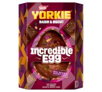 Yorkie Raisin & Biscuit Chocolate Incredible Easter Egg, 388g | Pack of 1 | Giant creamy milk chocolate egg with juicy raisins and crispy biscuit inclusions; ideal for gifting and sharing