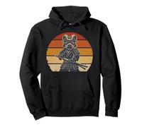 Yorkie Samurai Vintage Retro Sunset Yorkshire Dog Lover Art Pullover Hoodie
