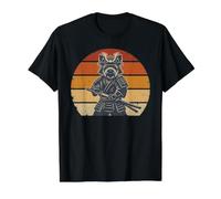 Yorkie Samurai Vintage Retro Sunset Yorkshire Dog Lover Art Value Graphic T-Shirt, Men, Black, M