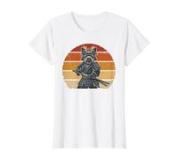 Yorkie Samurai Vintage Retro Sunset Yorkshire Dog Lover Art Value Graphic T-Shirt, Women, White, XL