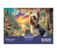 Yorkie Sunset Jigsaw Puzzle Bundle, Cute Puppy in Nature Thick Cardboard Puzzle, Stress Relief Puzzle, Travel Jigsaw Puzzle, Puzzle 70x50cm/1000pcs