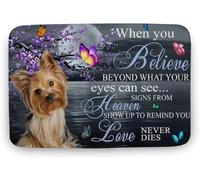 Yorkie Terrier Believe Heaven Love Never Dies Doormats Home Mat Non-Slip Durable Front Welcome Doormat for Bathroom,Front Porch,Kitchen,Entryway 36x24 Inch
