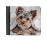 Yorkie Yorkshire Terrier Dog Bifold Wallet PU Leather Pocket Wallet Slim Purse for Women Men Gifts