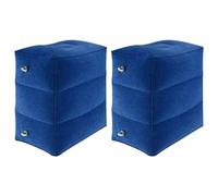 YORKING 2PCS Inflatable Foot Rest Pillow for Plane 3 Layers Adjustable Heights Leg Rest Cushion Toddler Airplane Travel Essentials Multifunctional Airplane Foot Rest for Office Home Travel Navy Blue