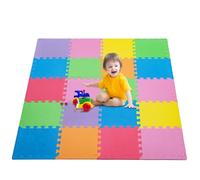 YORKING 40Pcs Foam Baby Play Mats 30x30x1cm EVA Baby Floor Tiles Thick Soft Floor Interlocking Mat Waterproof High-Resilience Foam Floor Puzzle Mat for Children's Play and Crawl (Multicolour) (40Pcs)