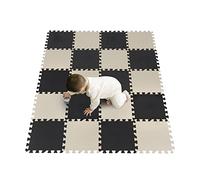 YORKING 40PCS Foam Play Mat 30x30x1cm Large EVA Soft Foam Pad Children's Game Floor Puzzle Mat for Children's Play and Crawl(Black and White)