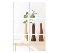 YORKING 6Pcs Mirror Tile Wall Sticker Sheets Square Self-adhesive Wall Mounted Mirror for Home Decor 30 x 30cm