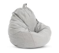 YORKING Bean Bag Chair Cover 90x110cm Teddy Storage Bean Bags Adult No Filler Lazy Sofa Seat for Adults and Kids (Gray)