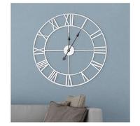 YORKING Large Vintage Wall Clock with Roman Numerals Clocks White 60cm | Silent Vintage Large Wall Clock for Bedroom, Kitchen, Office | Indoor & Outdoor Decorative Metal Clock