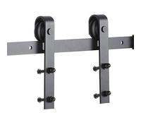 YORKING Sliding Barn Kit 5FT 152cm Sliding Door Track kit Hardware Steel Roller Sliding Rail Barn Closet System Home Kit Metal Parts Set for Single Wooden Door