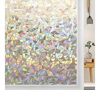 YORKING Window Film 3D Rainbow Effect Reflective Privacy Static Glass Sticker Non-Adhesive Three-Dimensional Refraction Decoration 60 x 100cm