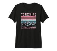 Yorkshire 3 Peaks Challenge | 3 Peak Retro Dales Mountains Premium T-Shirt
