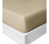 Yorkshire Bedding 25 Cm Fitted Bed Sheets - Super Soft Deep Fitted Sheet Brushed Microfibre Anti Wrinkle Bedsheet Breathable & Fade Resistant (Single, Beige)